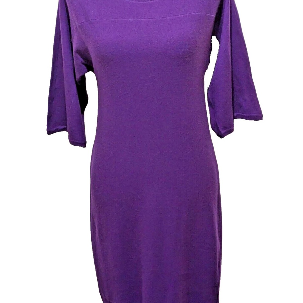 Talbots Rich Purple merino wool new with tags bell Sleeve Dress